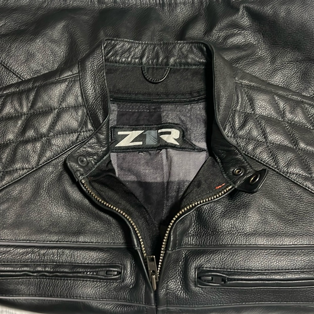 Z1R Leather Black Jacket size LG Mens convertible